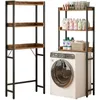 A bathroom shelf unit is shown next to a washing machine. Náhled obrázku produktu