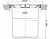 A technical drawing showing the dimensions and cross-section of a waste collector system. Produktbild-Vorschau