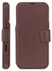 A brown leather phone case is shown from the side and front. Náhled obrázku produktu
