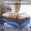 STILVORA 90x200 Polsterbett mit Nachttisch und USB Produktbild-Vorschau 4