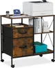 Relaxdays Rollcontainer 2 Schubladen, 3 Fächer, HBT 75,5 x Produktbild-Vorschau 1