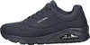 A side view of a dark blue Skechers sneaker on a white background. Voir les images du produit