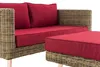 CLP Polyrattan 2er Sofa Molde mit Fußhocker Rundrattan Produktbild-Vorschau 6