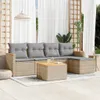 Modulares Garten-Sofa-Set 6-tlg., Poly Rattan Beige, Produktbild-Vorschau 2