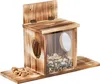 Relaxdays Eichhörnchen Futterhaus, Holz, 2 Eingänge & Produktbild-Vorschau 1