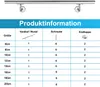 A product information table showing different sizes of handrails and the corresponding number of screws and end caps included. Náhled obrázku produktu