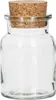 A clear glass jar with a cork stopper. Podgląd zdjęcia produktu
