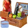Kosz piknikowy koszyk wiklina termotorba sztućce talerze Podgląd zdjęcia produktu 1