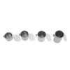 Four stainless steel storage containers with lids are arranged in a row on a white background. Voir les images du produit