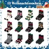 Socken Adventskalender Männer 2026 12 Paar Weihnachtssocken Produktbild-Vorschau 3