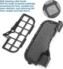Two black plastic vacuum cleaner parts, likely filters or brushes, are shown against a white background. Text describing the product's features is present in the upper left corner. Produktbild-Vorschau