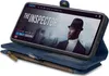 A smartphone in a blue wallet case is displayed, showing a movie streaming interface on its screen. Produktbild-Vorschau