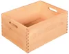 A wooden storage box with handles. Produktbild-Vorschau