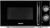 A front view of a black Medion microwave oven on a white background. Produktbild-Vorschau