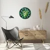 Wanduhr - Rund - Glasuhr - Blume Natur - 40x40cm - Produktbild-Vorschau 6