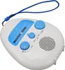 A white and blue portable AM/FM radio with a blue lanyard. Náhled obrázku produktu