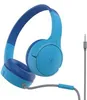 A pair of blue headphones with a grey cable and a 3.5mm jack. Produktbild-Vorschau