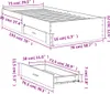 vidaXL Rám postele se zásuvkami Sonoma dub 75x190 cm Náhled obrázku produktu 7