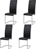 The Living Store Freischwinger 4 Stk. Schwarz Kunstleder Produktbild-Vorschau 1