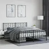 vidaXL Metallbett ohne Matratze mit Fußteil Schwarz 160x200 Produktbild-Vorschau 2