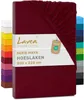 Lavea Spannbettlaken Jersey Baumwolle Bordeaux 200x220cm Produktbild-Vorschau 1