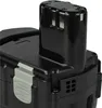 A close-up shot of a black power tool battery pack. Produktbild-Vorschau