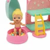 A baby doll is playing in a ball pit next to a bunk bed toy. Podgląd zdjęcia produktu