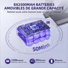 An advertisement highlighting the battery specifications of a vacuum cleaner. Voir les images du produit