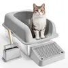 VEVOR Katzenstreu Box, 15 cm tief, XL Extra große Edelstahl Produktbild-Vorschau 2