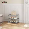 WOLTU Schuhregal schmal 3 Ebenen, Metall, für 6 Paar Produktbild-Vorschau 2