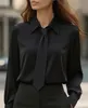 ASKSA Damen Bluse Krawatte Langarm Elegante Oberteile Buero Produktbild-Vorschau 2