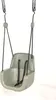 A baby swing seat with safety straps, suspended by ropes against a white background. Podgląd zdjęcia produktu