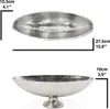 Ovale Dekoschale OFFICE silber mit Standfuß aus Aluminium Produktbild-Vorschau 3