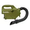 A green Makita cordless vacuum cleaner with a black hose and nozzle is shown against a white background. Podgląd zdjęcia produktu
