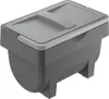 A 3D render of a gray plastic waste bin with a lid. Anteprima dell’immagine prodotto