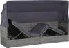 vidaXL Gartenbett mit Baldachin Grau 205×62 cm Poly Rattan Produktbild-Vorschau 3