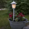 LED Solar Laterne 'Flame' - 4in1 - Tisch/Boden/Wand - gelbe LED - Dämmerungssensor - weiß Anteprima dell’immagine prodotto
