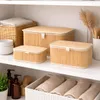 HOWHOMELY | Úložná krabička – bambusová krabička – sada 3 Náhled obrázku produktu 2
