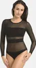 Body Teyli a maniche lunghe in rete per donna Stripy Female Anteprima dell’immagine prodotto 1