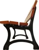 Side view of a park bench with wooden slats and cast iron legs. Produktbild-Vorschau