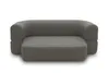 A gray sofa with an ottoman in front of it, isolated on a white background. Produktbild-Vorschau