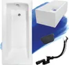Badewanne Rechteck 140x70 + Wannenträger + Kopfstütze, Produktbild-Vorschau 1