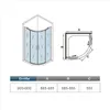 Duschkabine 90x90x195cm Viertelkreis Eckeinstieg Runddusche Produktbild-Vorschau 5