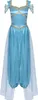 A full-body view of a blue princess costume with gold trim, displayed against a white background. Produktbild-Vorschau