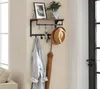 Songmics Wandgarderobe mit Regal rustikales Braun Produktbild-Vorschau 11