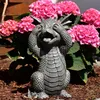 Süsser Gartendrache Augen zu Drache Figur Gartenfigur 27 cm Produktbild-Vorschau 1