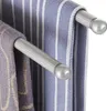 Close-up of two towels hanging on a metal towel rack. Produktbild-Vorschau