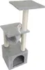 A cat tree with multiple levels, a tunnel, and a dangling toy, set against a white background. Anteprima dell’immagine prodotto