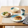 Vilde | Súprava riadu - biela a modrá - 16 kusov - porcelán Náhľad obrázku produktu 3
