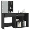 vidaXL Coiffeuse LED avec armoire noire en bois composite Voir les images du produit 4